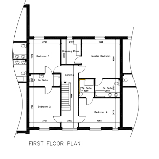 Four-bedroom mid-mews barn house. (Estimated Size 2500 sqft)